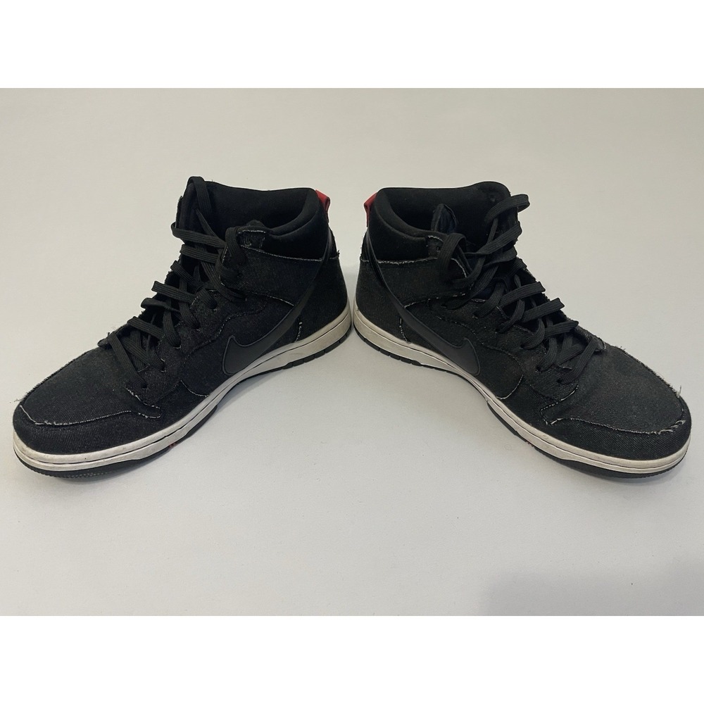 Nike Dunk CMFT High Top Lace Up Sneakers Black Denim 2015 705434-001 Size 9 - Picture 5 of 7